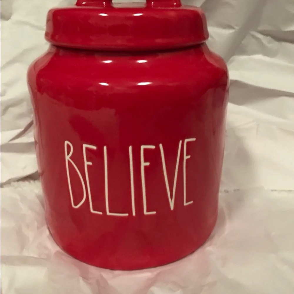 BRAND NEW Rae Dunn Believe canister